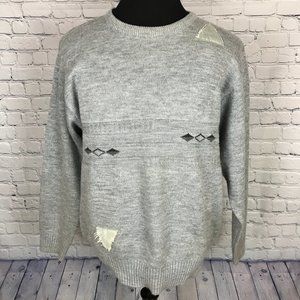 Cavalli Mens Gray Patch Acrylic Sweater